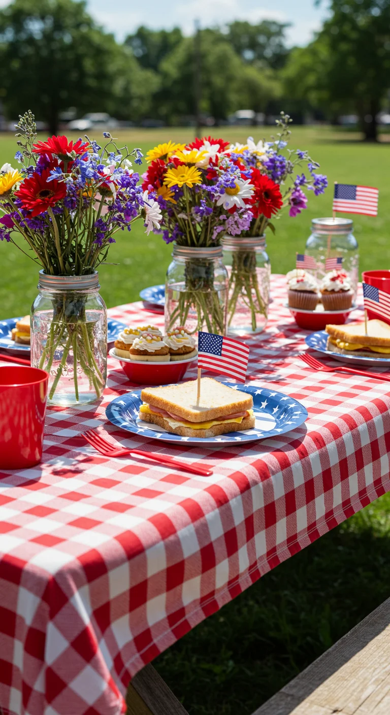 4. Patriotic Picnic: Creative Uses for Red and White Checkered Tablecloths