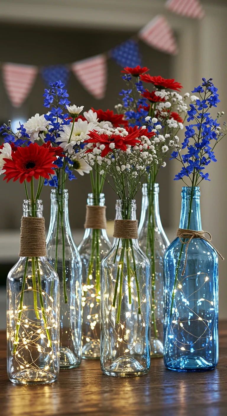 5. Sparkling Glass Bottles: A Chic Twist on Traditional Decor