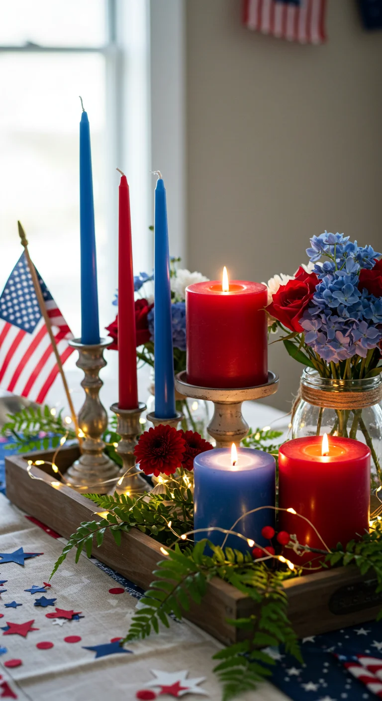 10. Creative Centerpieces Using Red, White, and Blue Candles