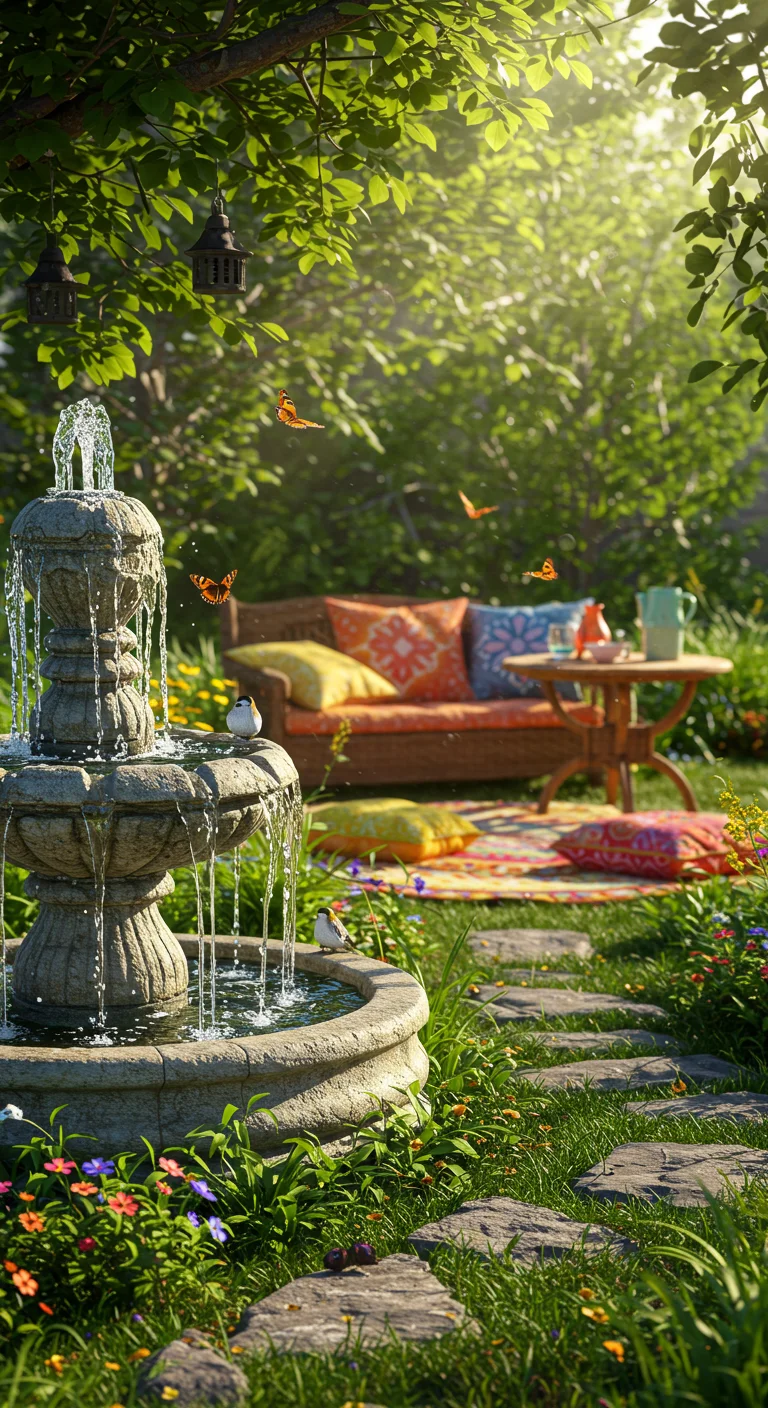 5. Whimsical Water Features: Adding Serenity with Fountains