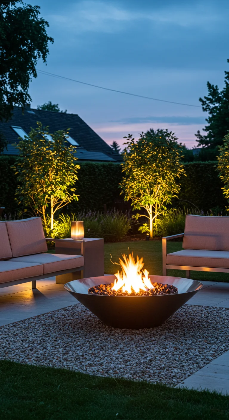 2. Modern Minimalism: A Sleek Metal Fire Bowl