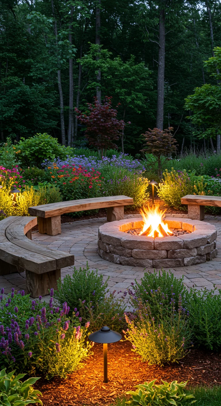 12. Incorporating Nature: Fire Pits Surrounded by Gardens