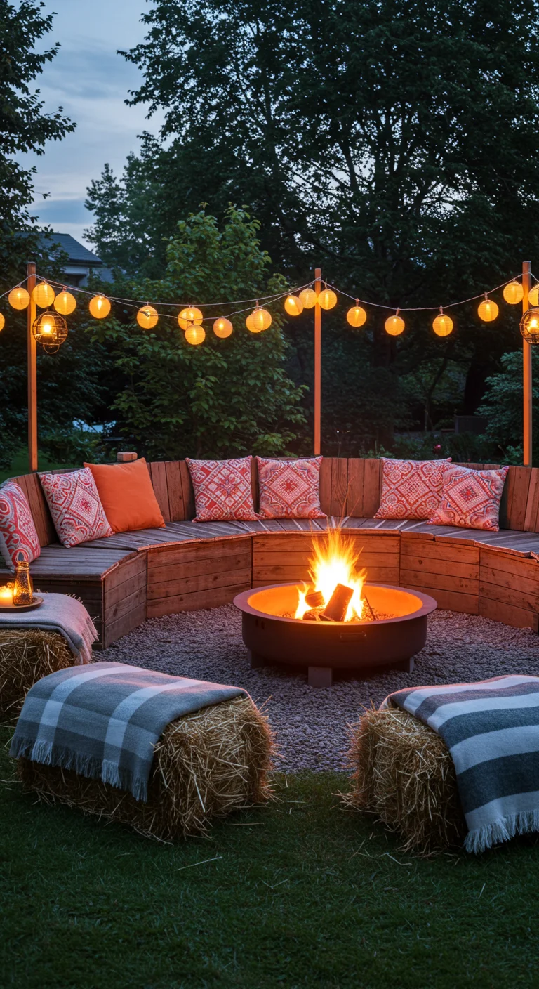 13. DIY Fire Pit Seating: Creative Bench Ideas