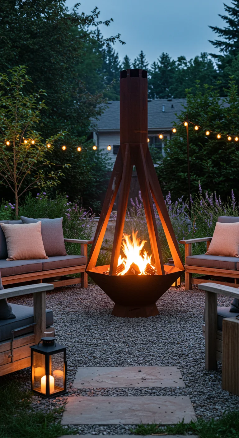 17. Artistic Fire Pit Designs: Sculptural and Functional