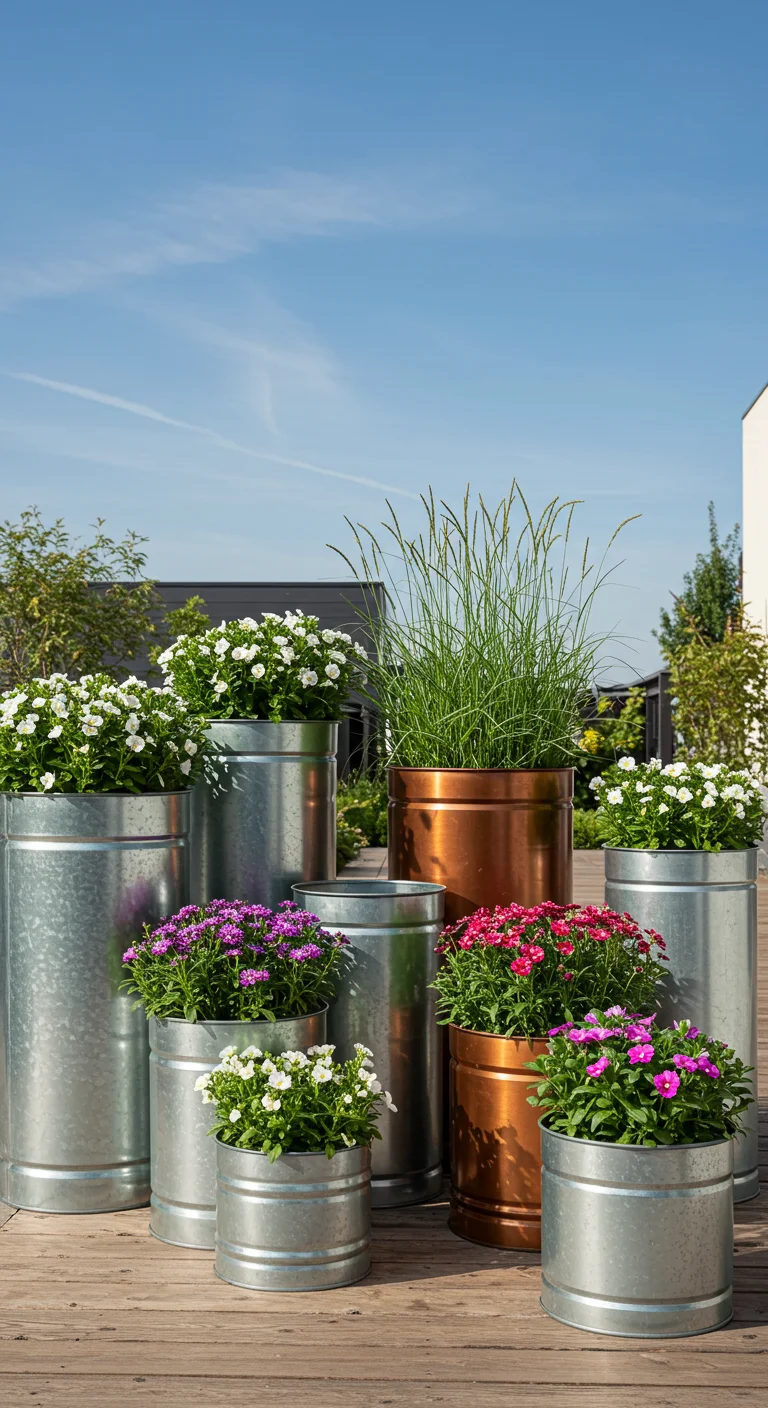 5. Metal Planters: Industrial Chic for Modern Gardens