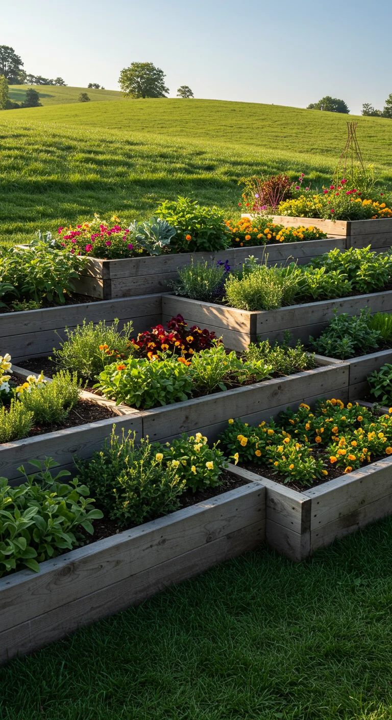 7. Tiered Garden Beds: A Stunning Multi-Level Design