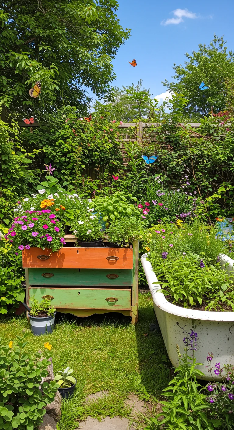 19. Repurposed Furniture: Transforming Old Pieces into Garden Beds