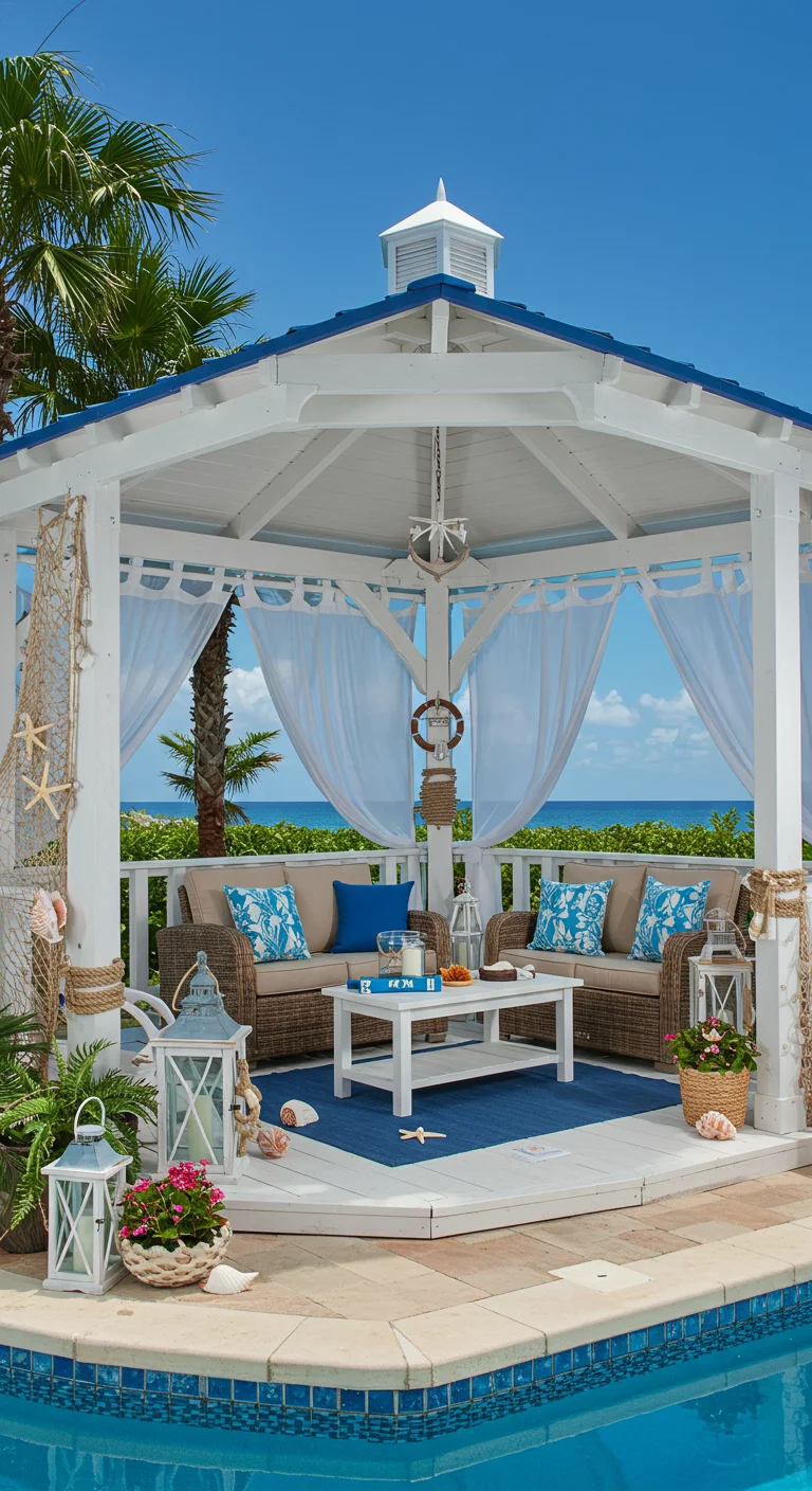 8. Beachfront Bliss: Nautical-Themed Gazebos