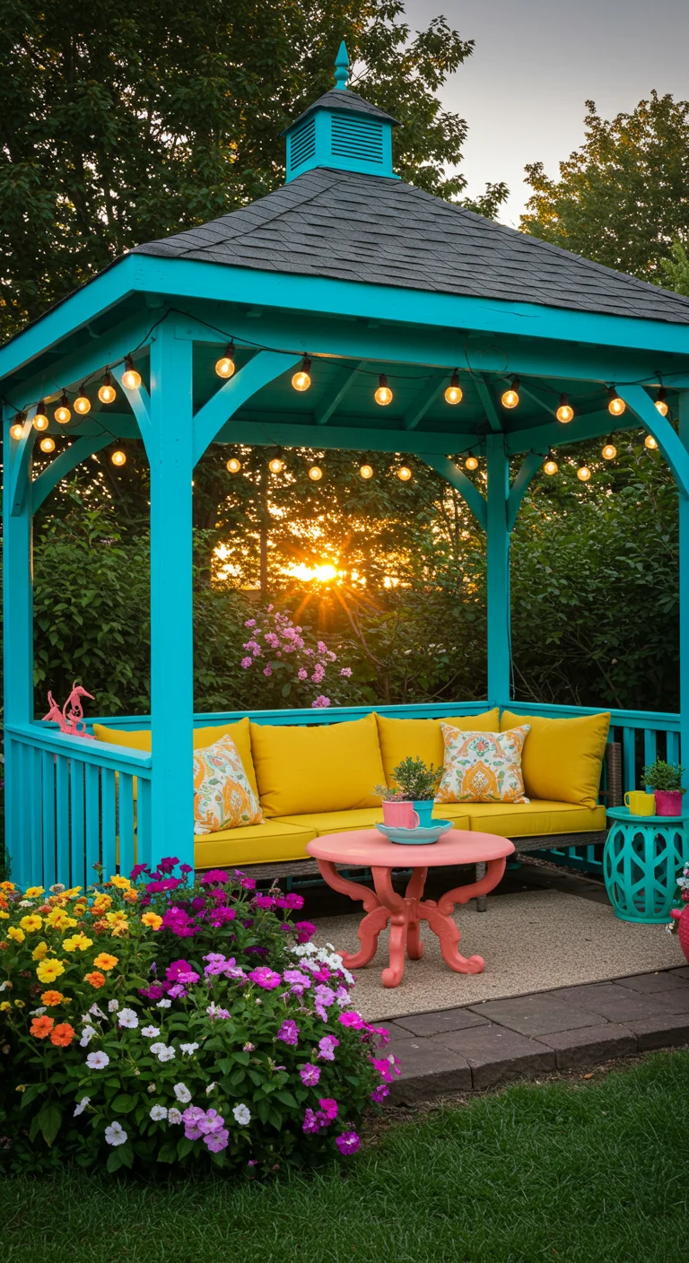 9. Color Pop: Bright and Bold Gazebo Styles