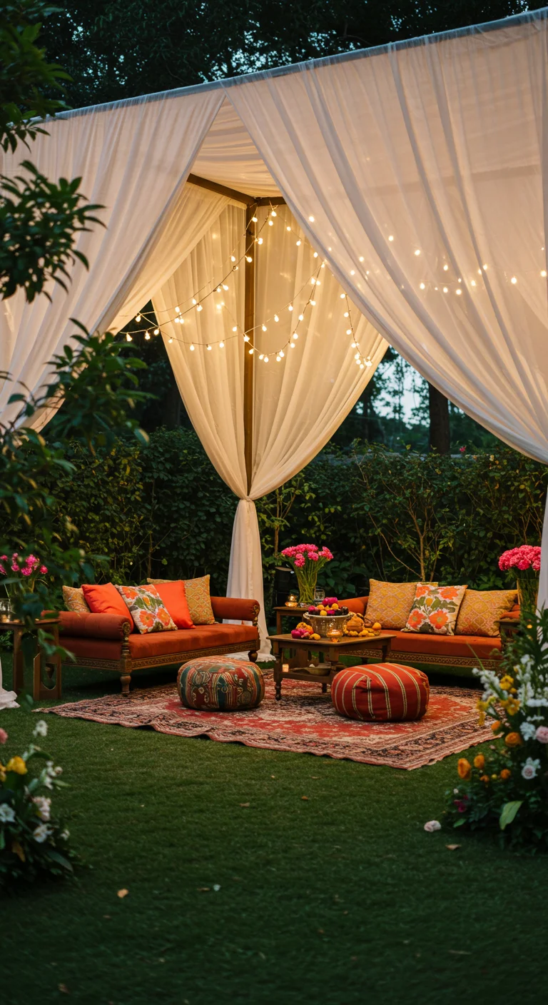 11. Elegant Canopy: Draped Luxury for Outdoor Events