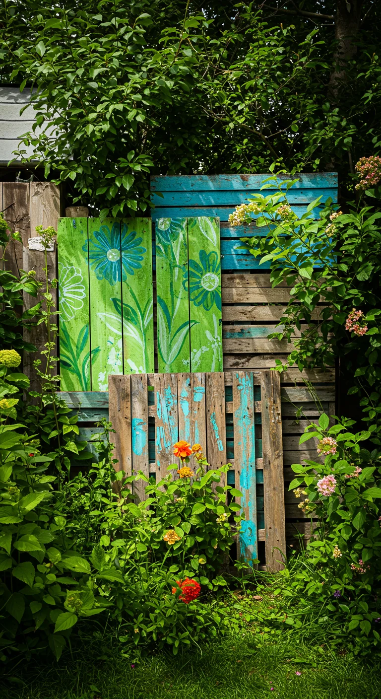 4. Rustic Garden Art: Pallet Boards as Canvas