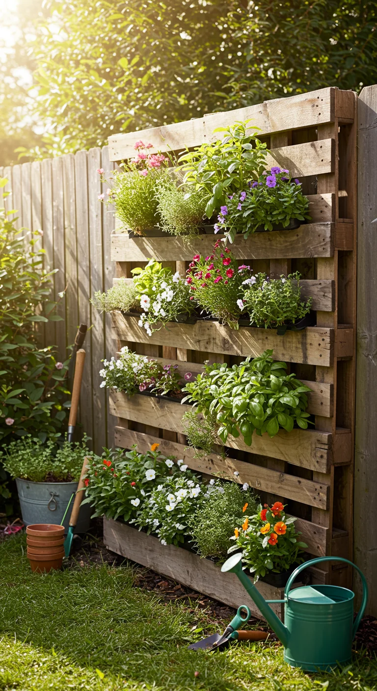 4. Wooden Pallets: From Shipping to Stunning Vertical Gardens