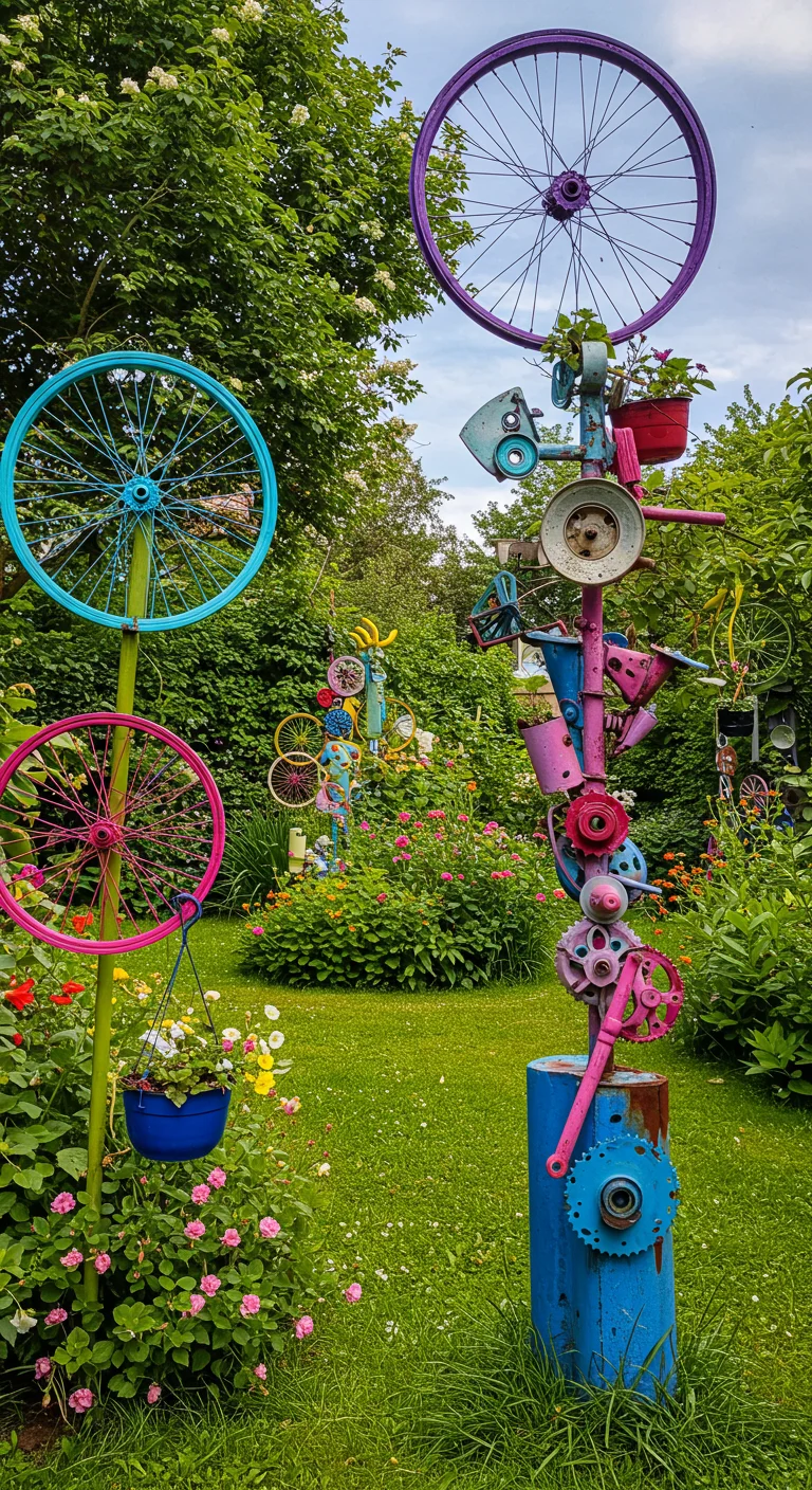 6. Bicycle Parts: Pedal-Powered Garden Art Installations