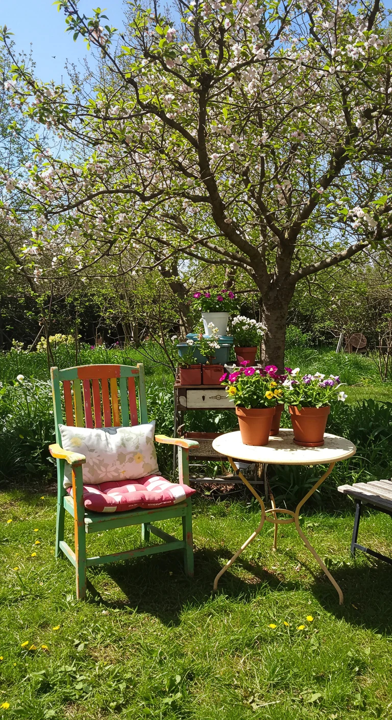 7. Old Furniture: Repurposing Chairs and Tables into Garden Seats