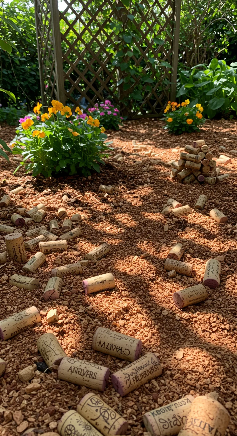 9. Wine Corks: Crafty Mulch for a Unique Touch
