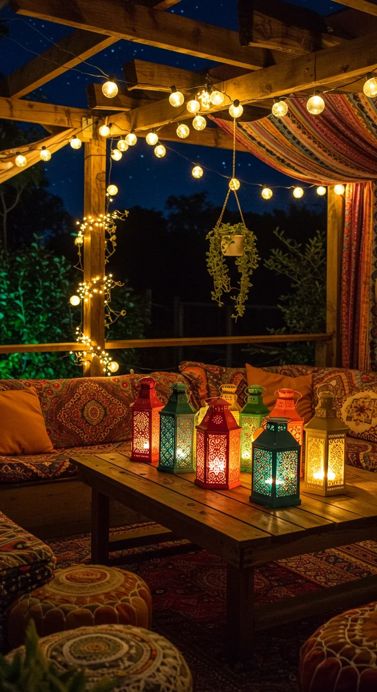 4. Whimsical Lighting: String Lights and Lanterns