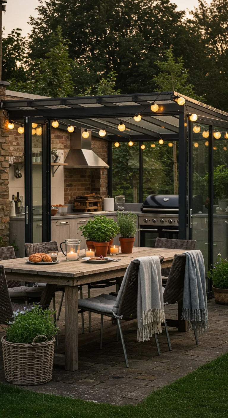 15. Open-Air Dining: Enclosing Your Kitchen with Style