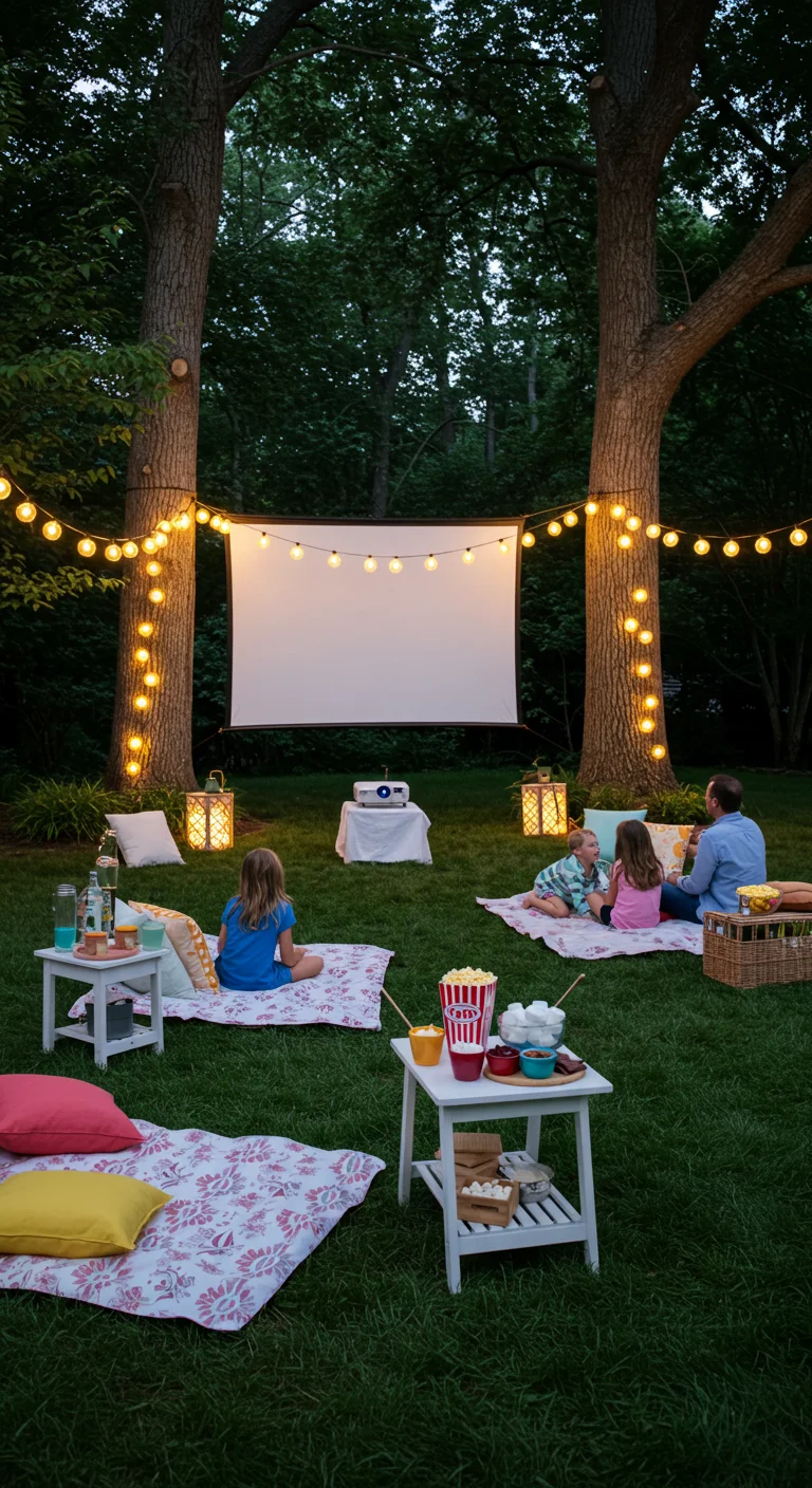 8. Set Up a Fun Backyard Movie Theater