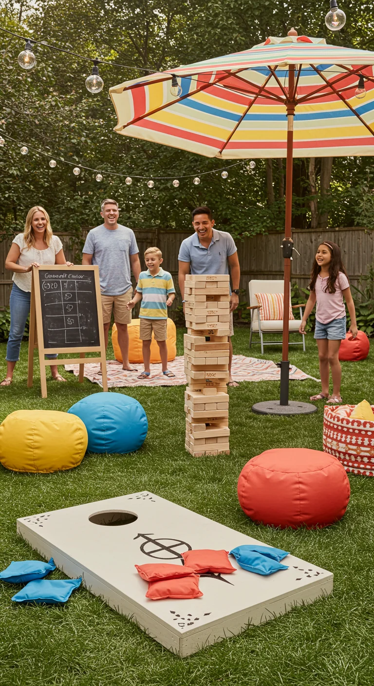15. Craft a DIY Outdoor Game Zone