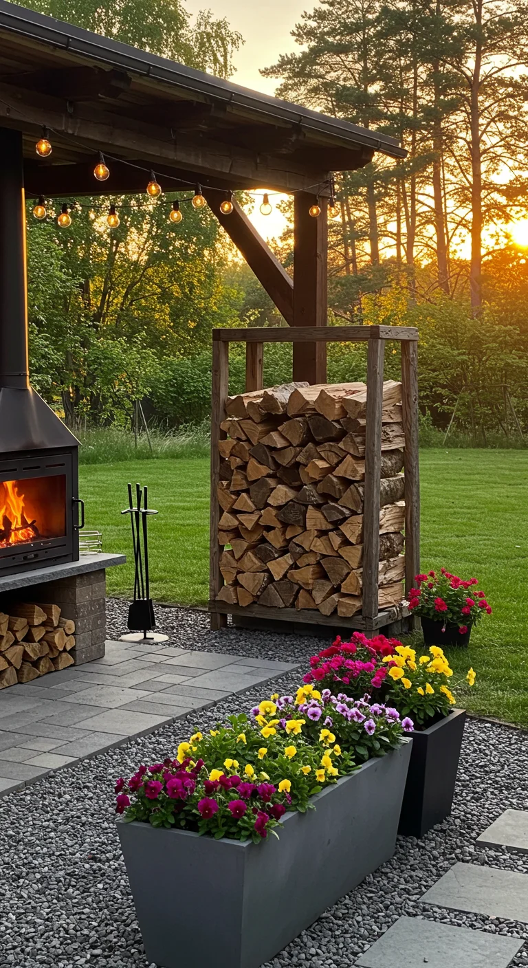 19. Add a Cozy Firewood Storage Area