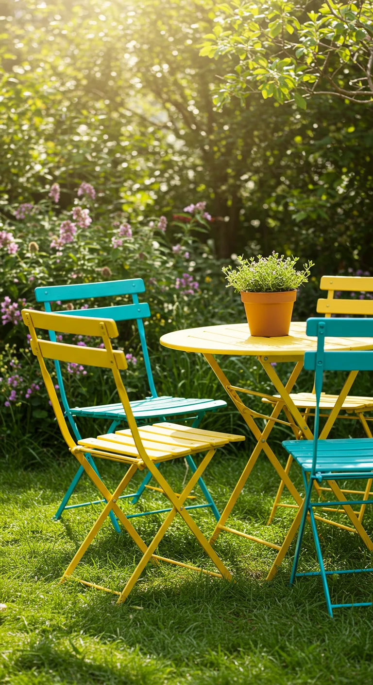 4. The Power of Paint: Brightening Up Garden Furniture