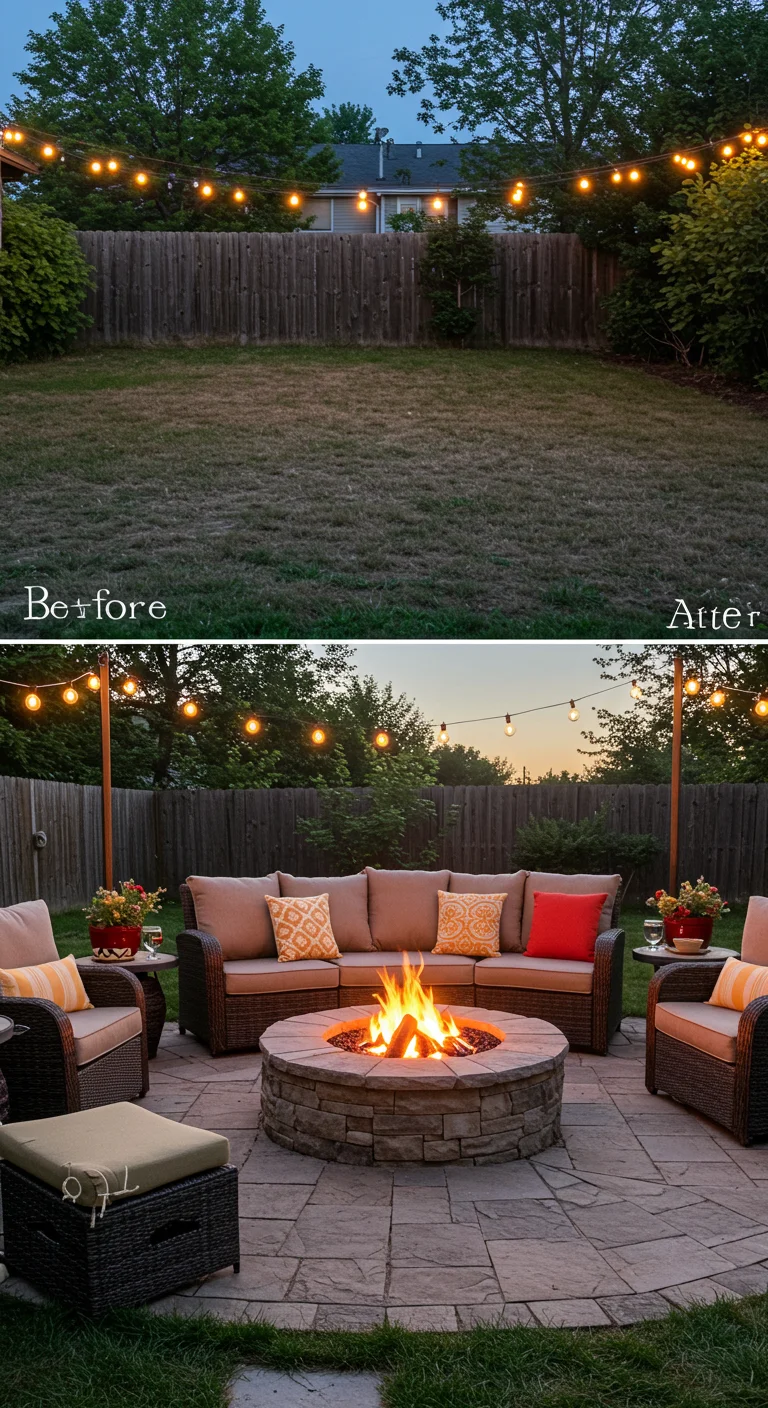 5. Creating a Cozy Fire Pit Area: Before and After Magic