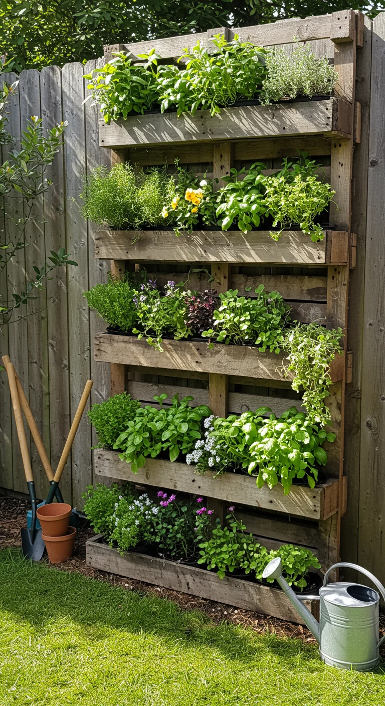6. Upcycling Old Pallets into Vertical Gardens