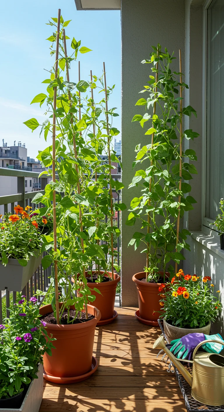 9. Beans on the Balcony: Vertical Gardening with Pole Beans