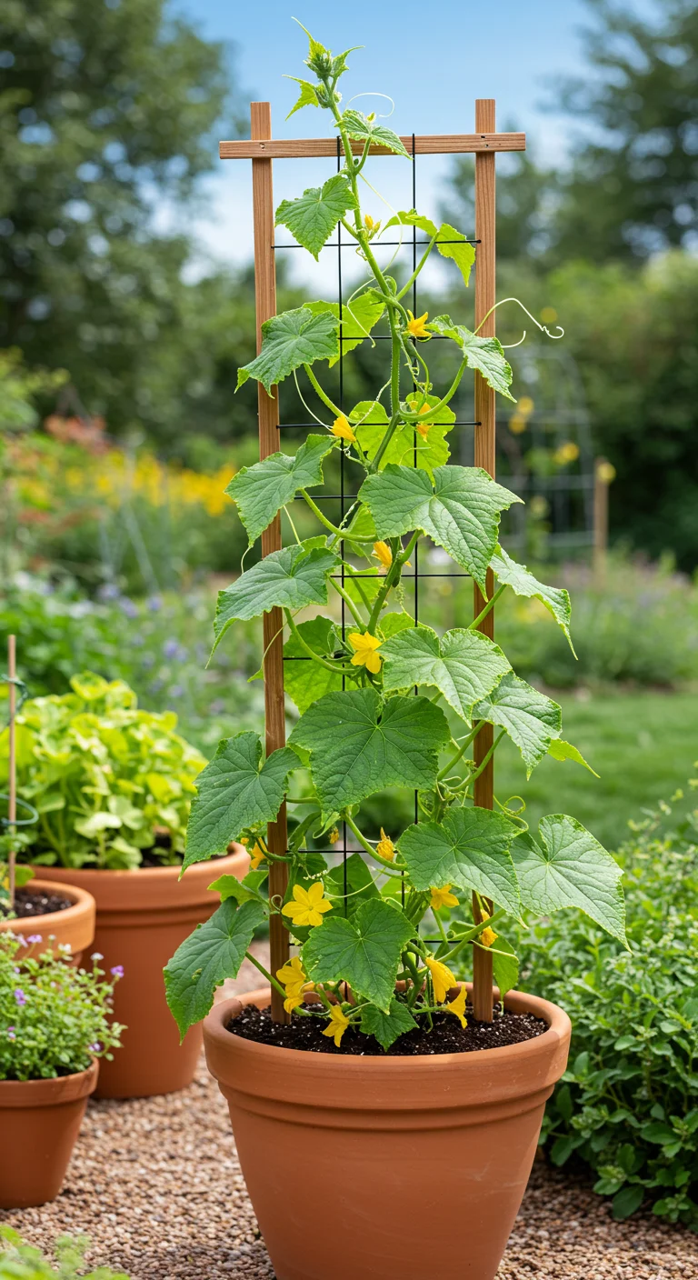 12. Cucumber Craze: Trellising Techniques for Container Growth