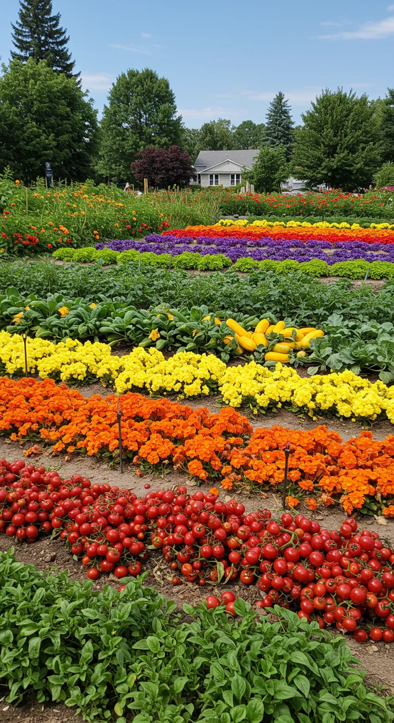 14. The Rainbow Row: Color-Coded Planting