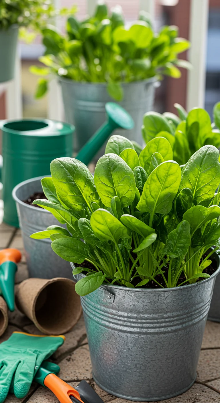 8. Spinach Superstars: Leafy Greens that Love Buckets