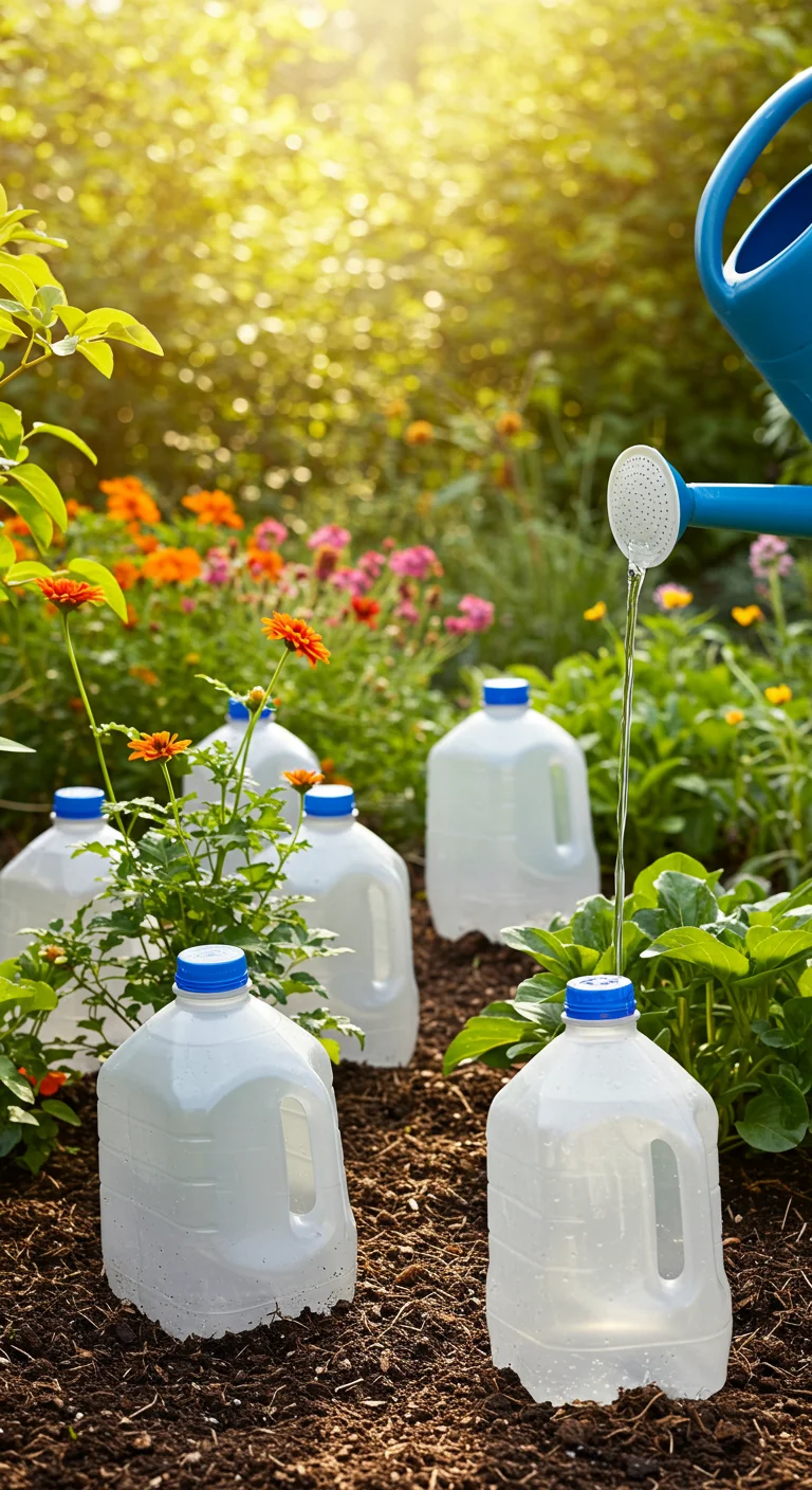 4. Watering Wisely: The Magic of Milk Jugs