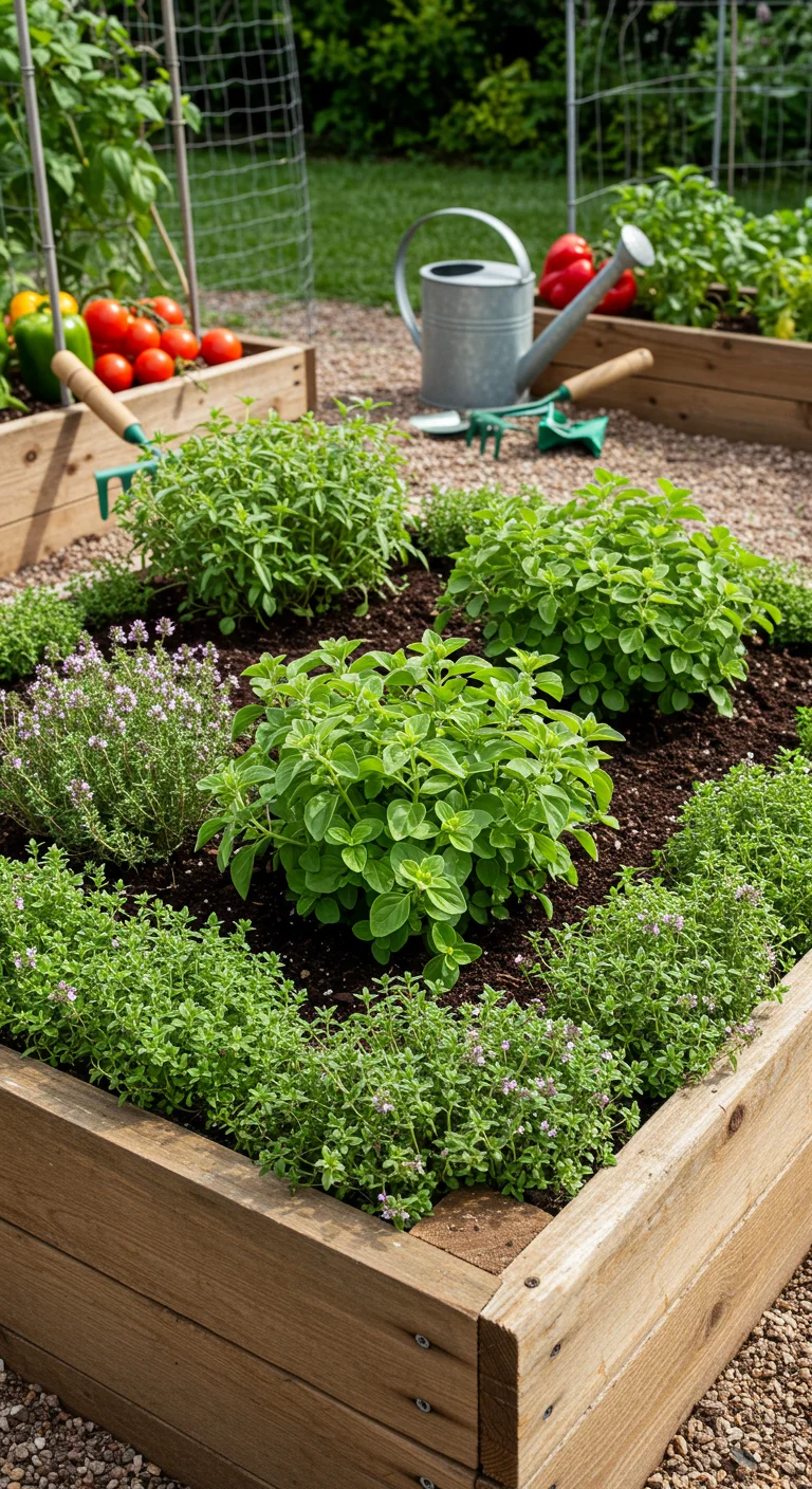 19. Culinary Classics: Thyme and Oregano in Raised Beds