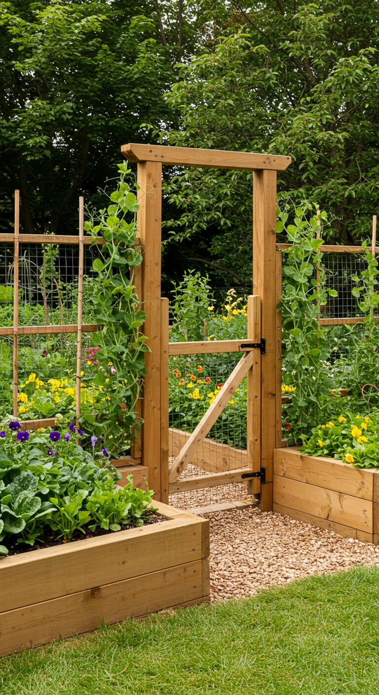 22. Fencing Flair: Raised Beds with Integrated Fencing