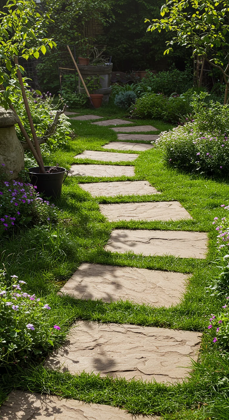 1. Stone Slab Serenity: Crafting a Rustic Pathway