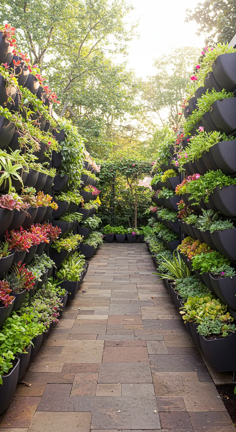 19. Vertical Garden Edges: A Unique Pathway Design