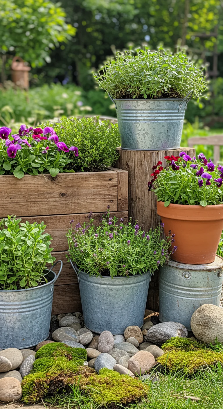 15. Rustic Containers: Planters That Blend with Nature