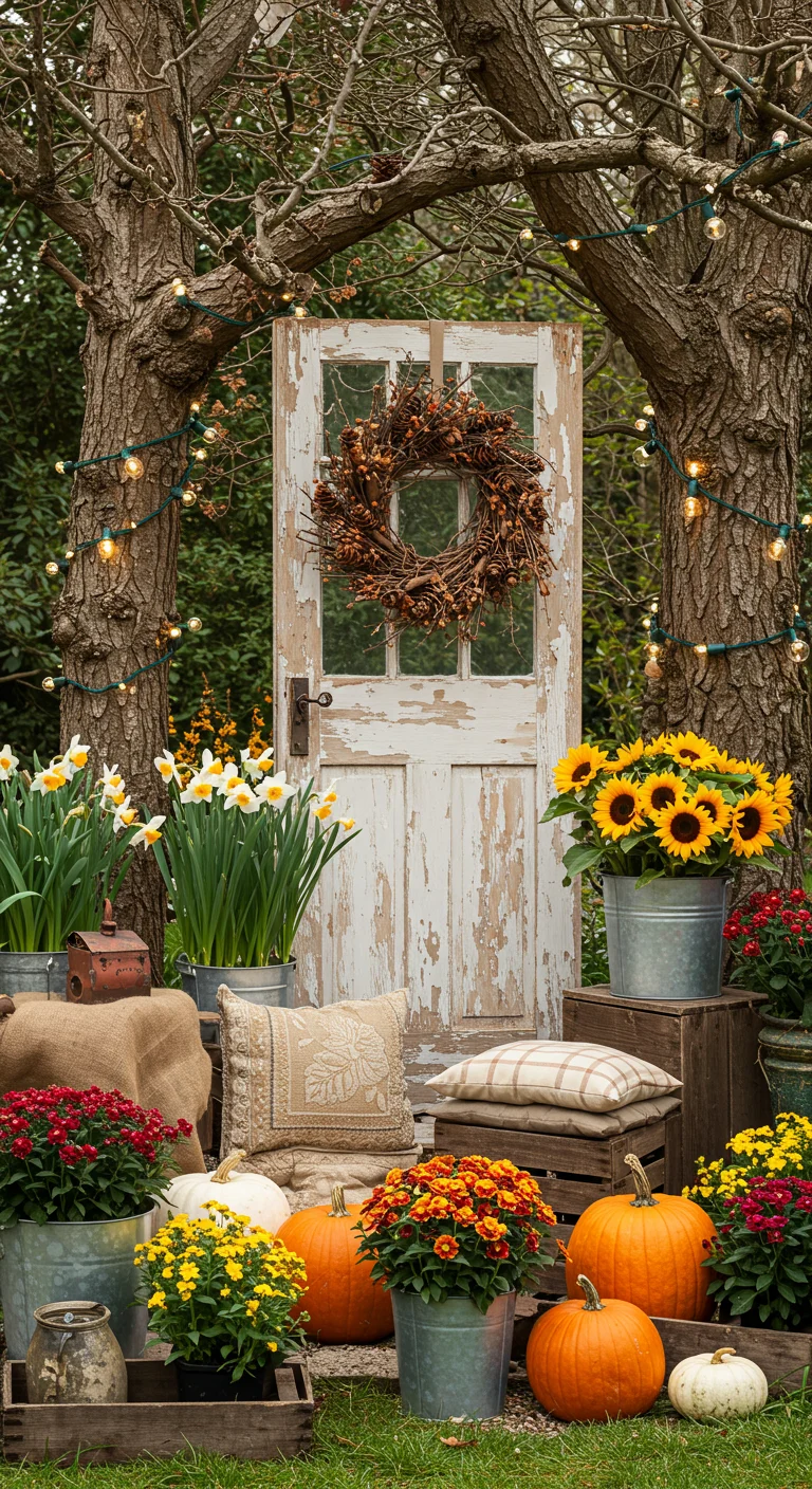 17. Seasonal Decor: Embracing Change in Your Rustic Garden