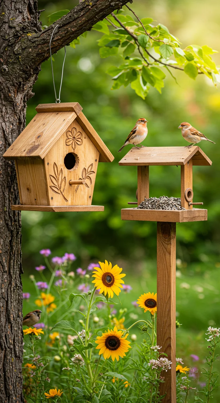 19. Birdhouses and Feeders: Welcoming Feathered Friends