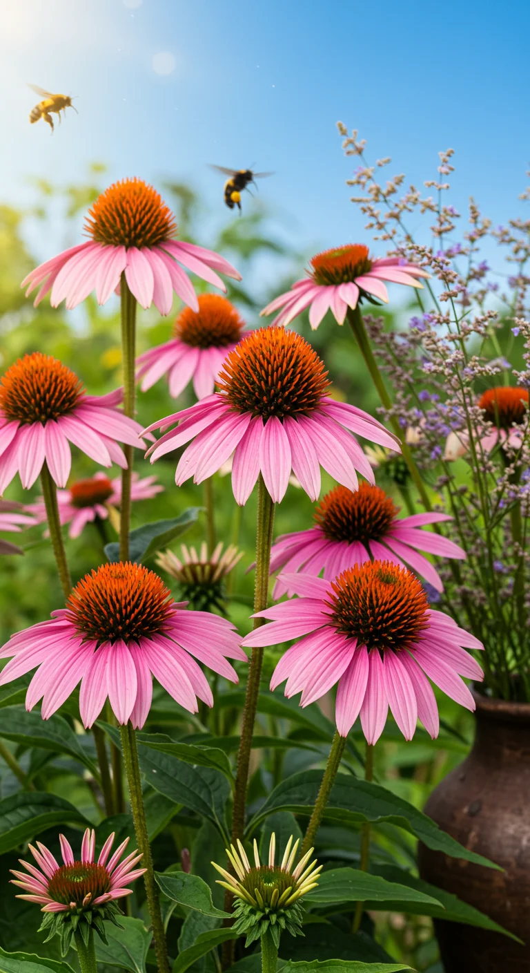 4. Charming Coneflowers: Pollinator Pleasers with Attitude