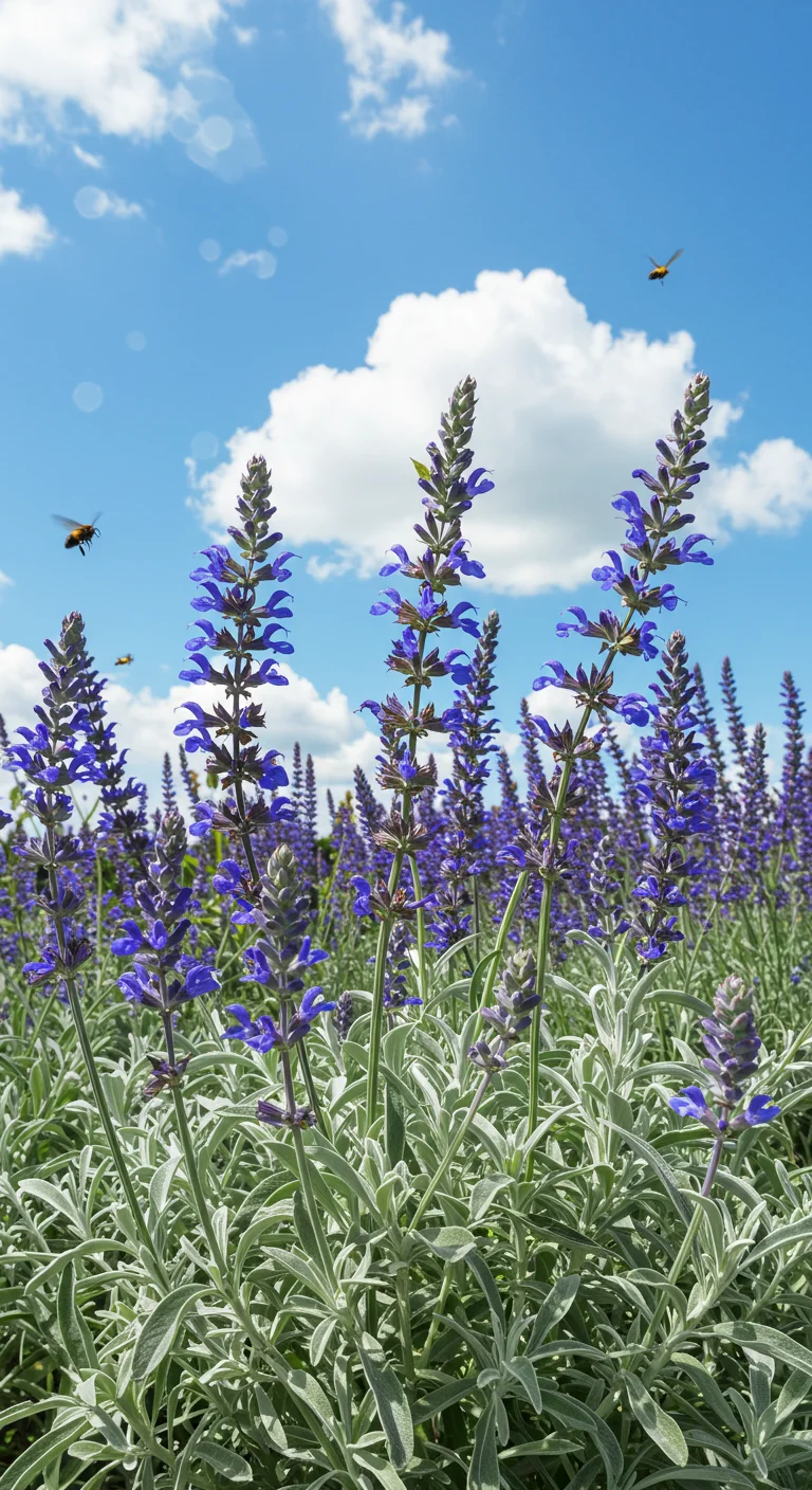 8. Graceful Russian Sage: A Silver-Blue Beauty in Bloom