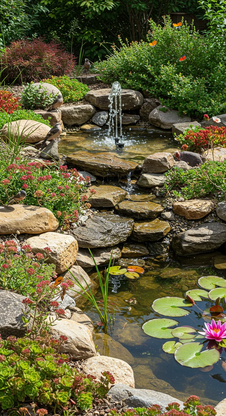 5. Water Wonders: Integrating Fountains and Ponds into Your Rock Garden