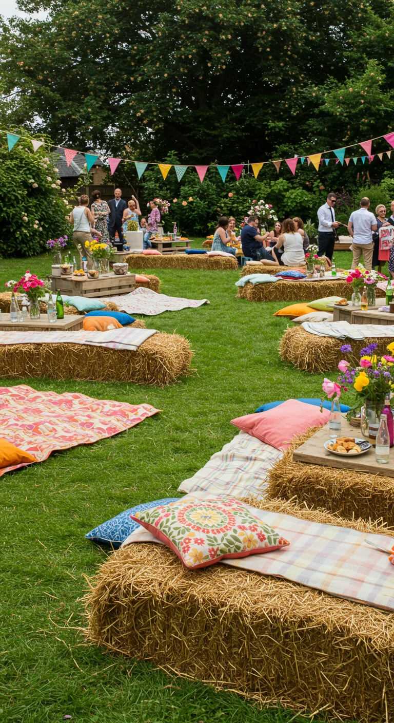 15. Unique Seating Alternatives: From Picnic Blankets to Hay Bales
