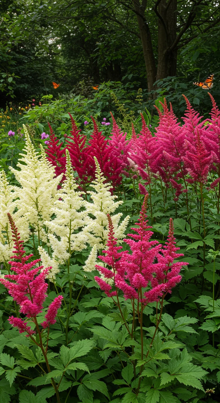 2. Astilbe: Feathered Foliage and Vibrant Blooms