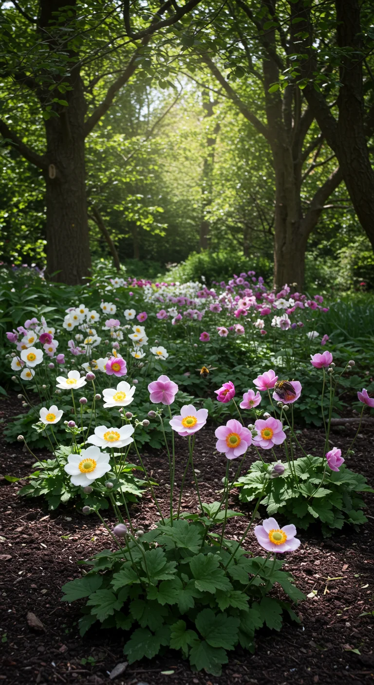 8. Japanese Anemones: Graceful Blooms in the Shade