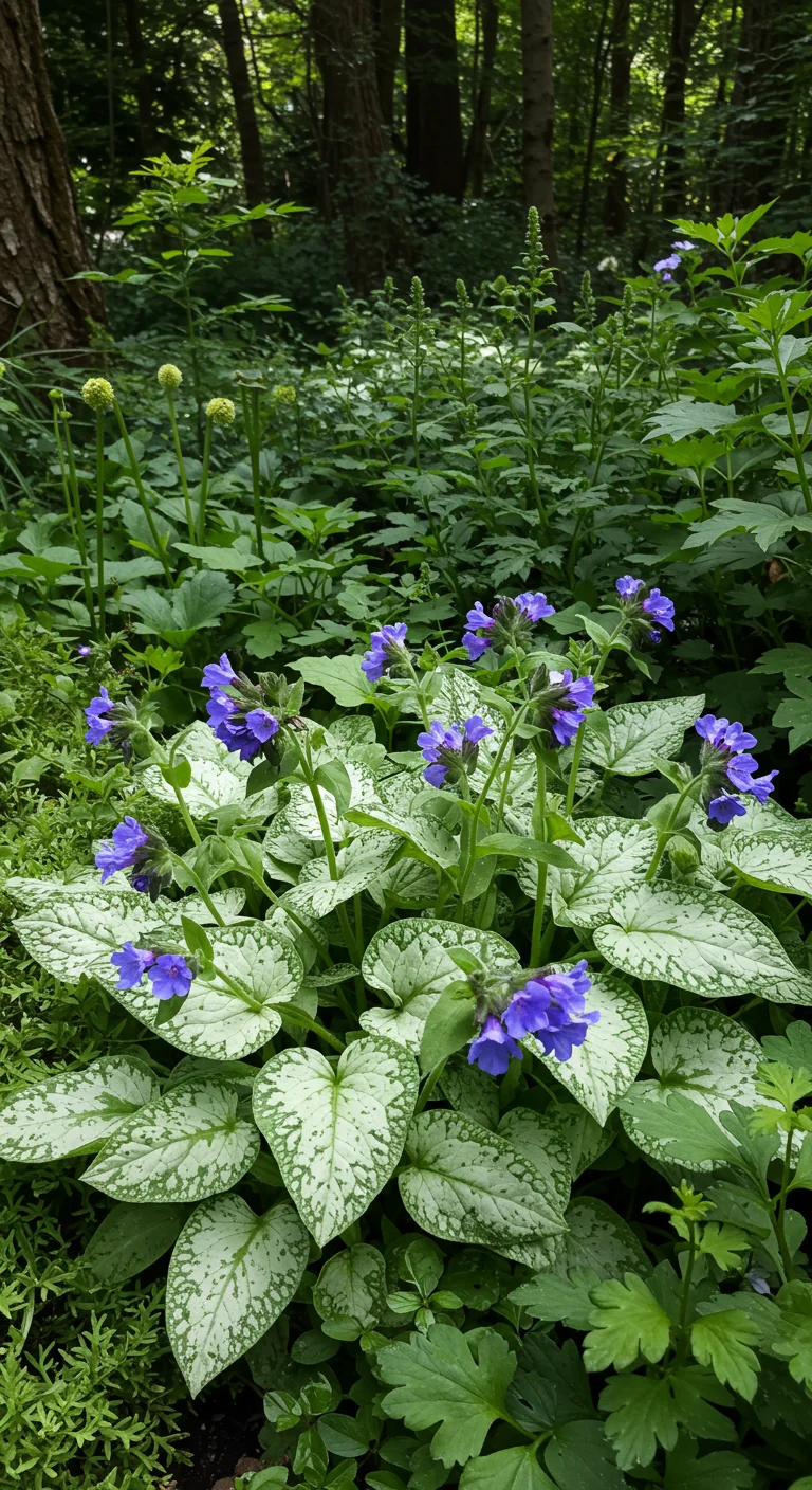 22. Pulmonaria 'Moonlight': A Stunning Variegated Option