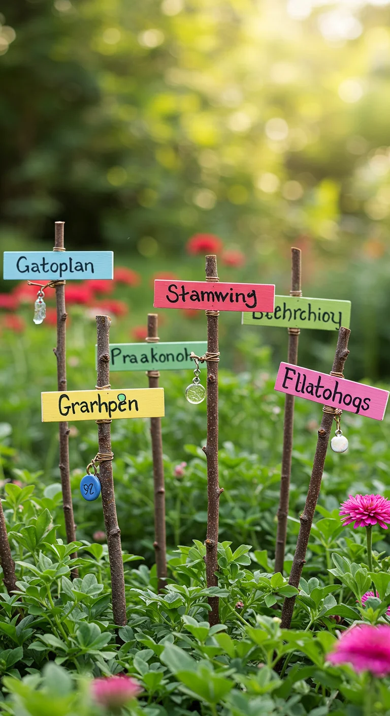 3. Whimsical Twig Garden Markers: Personalize Your Planting