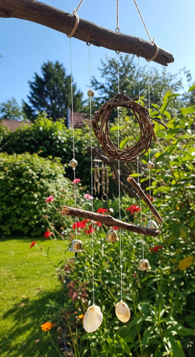 16. Twig Chimes: Soothing Sounds for Your Garden