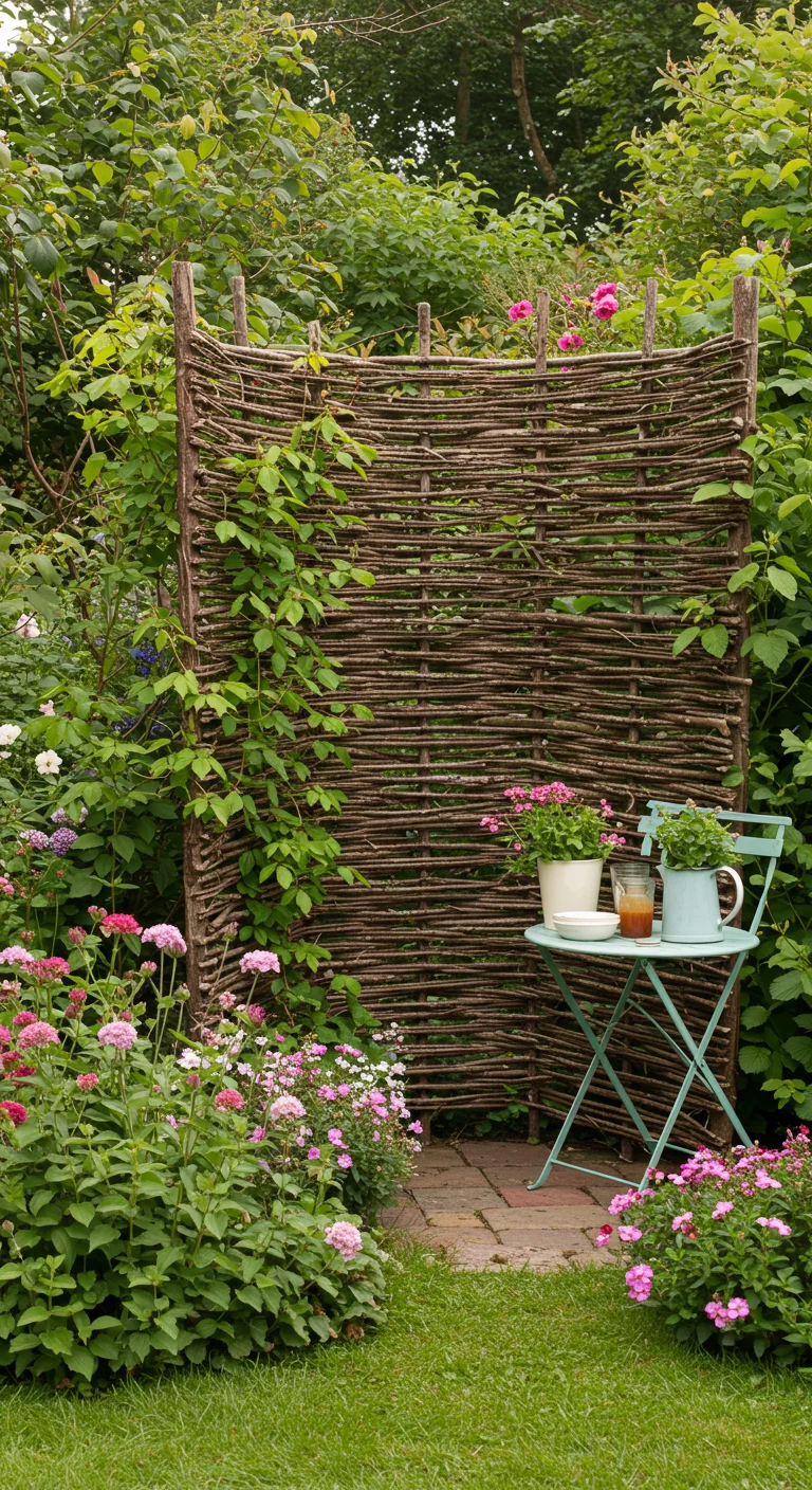 18. Garden Screens: Create Your Private Oasis with Twigs