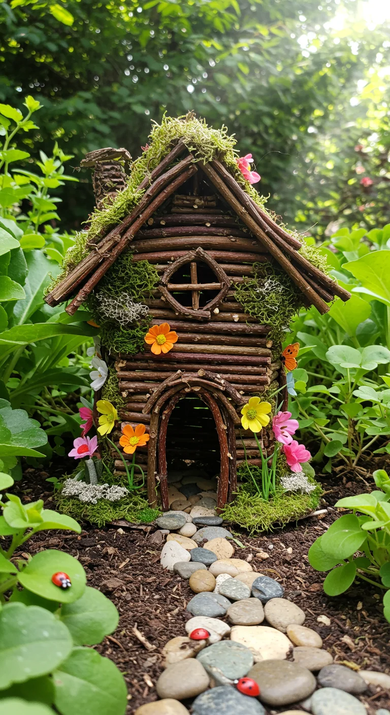 19. Twig Fairy Houses: Enchanting Touches for Kids’ Gardens